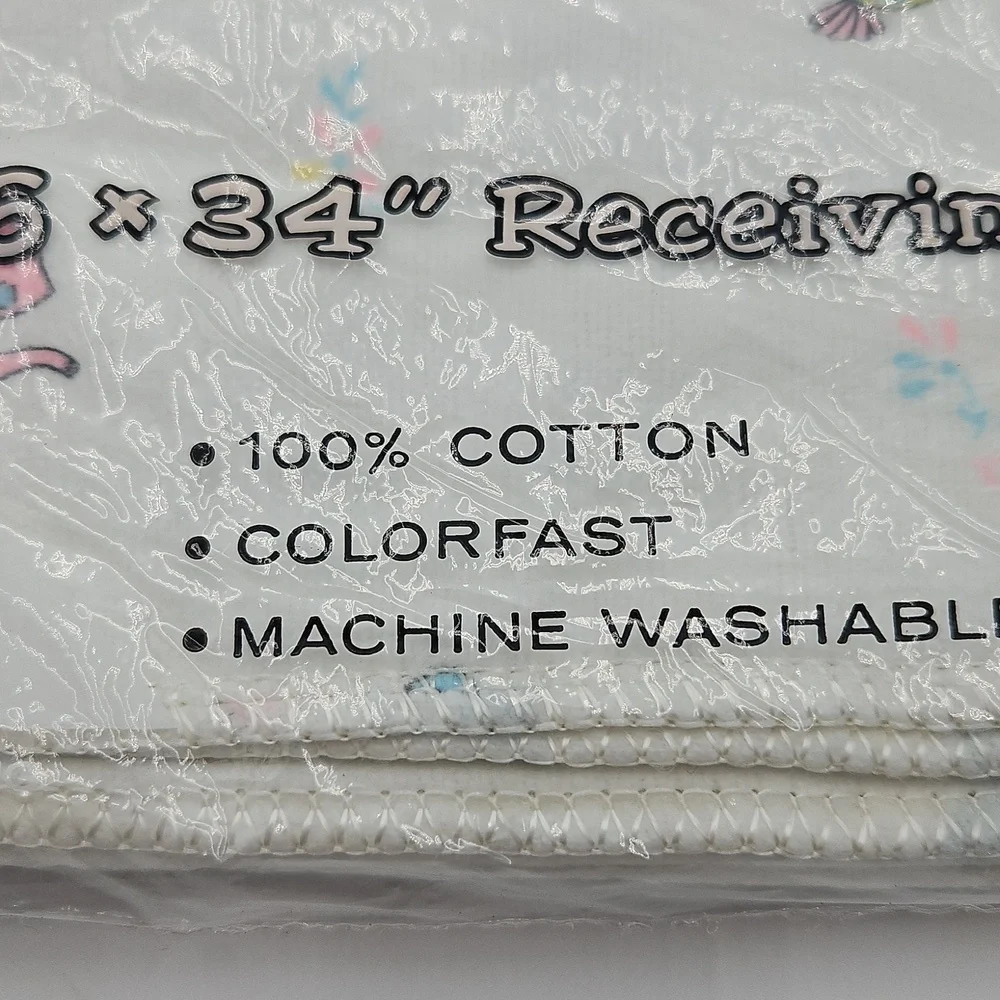 Vintage Rockabye Baby Receiving Blankets 26 X 34